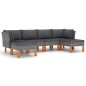 6-tlg. Garten-Lounge-Set mit Kissen Poly Rattan Grau 6-tlg. Garten-Lounge-Set mit Kissen Poly Rattan Grau