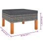 6-tlg. Garten-Lounge-Set mit Kissen Poly Rattan Grau 6-tlg. Garten-Lounge-Set mit Kissen Poly Rattan Grau