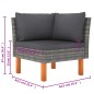6-tlg. Garten-Lounge-Set mit Kissen Poly Rattan Grau 6-tlg. Garten-Lounge-Set mit Kissen Poly Rattan Grau