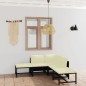 6-tlg. Garten-Lounge-Set mit Kissen Poly Rattan Schwarz 6-tlg. Garten-Lounge-Set mit Kissen Poly Rattan Schwarz