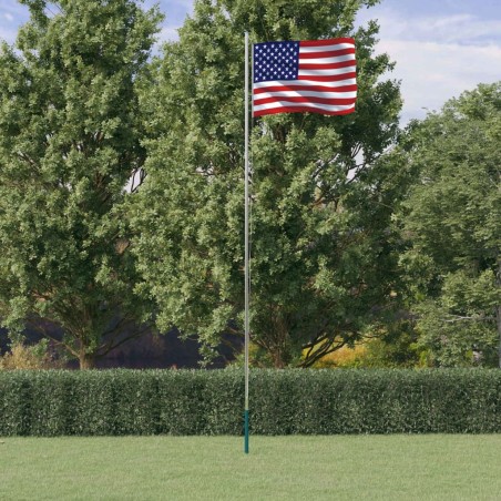 vidaXL Flagge der Vereinigten Staaten mit Mast 6,23 m Aluminium
