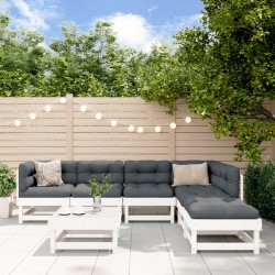 vidaXL 7-tlg. Garten-Lounge-Set Weiß Massivholz Kiefer