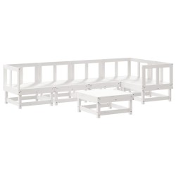 vidaXL 6-tlg. Garten-Lounge-Set Weiß Massivholz Kiefer