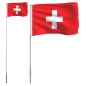 vidaXL Schweizer Flagge mit Mast 5,55 m Aluminium vidaXL Schweizer Flagge mit Mast 5,55 m Aluminium