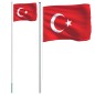 vidaXL Flagge der Türkei mit Mast 6,23 m Aluminium vidaXL Flagge der Türkei mit Mast 6,23 m Aluminium