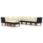 vidaXL 9-tlg. Garten-Lounge-Set mit Kissen Poly Rattan Schwarz vidaXL 9-tlg. Garten-Lounge-Set mit Kissen Poly Rattan Schwarz