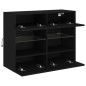 vidaXL TV-Wandschrank mit LED-Leuchten Schwarz 78,5x30x60,5 cm vidaXL TV-Wandschrank mit LED-Leuchten Schwarz 78,5x30x60,5 cm