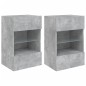 vidaXL TV-Wandschränke mit LED-Leuchten 2 Stk. Betongrau 40x30x60,5 cm vidaXL TV-Wandschränke mit LED-Leuchten 2 Stk. Betongrau 40x30x60,5 cm