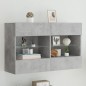 vidaXL TV-Wandschrank mit LED-Leuchten Betongrau 98,5x30x60,5 cm vidaXL TV-Wandschrank mit LED-Leuchten Betongrau 98,5x30x60,5 cm