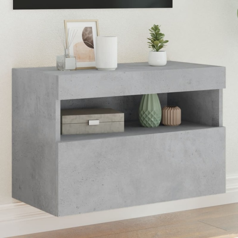 vidaXL TV-Wandschrank mit LED-Leuchten Betongrau 60x30x40 cm vidaXL TV-Wandschrank mit LED-Leuchten Betongrau 60x30x40 cm