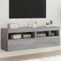 vidaXL TV-Wandschränke mit LED-Leuchten 2 Stk. Grau Sonoma 60x30x40 cm vidaXL TV-Wandschränke mit LED-Leuchten 2 Stk. Grau Sonoma 60x30x40 cm