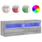 vidaXL TV-Wandschränke mit LED-Leuchten 2 Stk. Grau Sonoma 60x30x40 cm vidaXL TV-Wandschränke mit LED-Leuchten 2 Stk. Grau Sonoma 60x30x40 cm