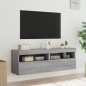 vidaXL TV-Wandschränke mit LED-Leuchten 2 Stk. Grau Sonoma 60x30x40 cm vidaXL TV-Wandschränke mit LED-Leuchten 2 Stk. Grau Sonoma 60x30x40 cm
