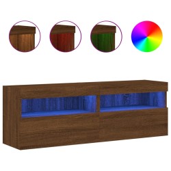 vidaXL TV-Wandschränke mit LED-Leuchten 2 Stk. Braun Eichen-Optik
