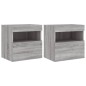 vidaXL TV-Wandschränke mit LED-Leuchten 2 Stk. Grau Sonoma 40x30x40 cm vidaXL TV-Wandschränke mit LED-Leuchten 2 Stk. Grau Sonoma 40x30x40 cm
