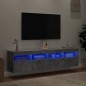 vidaXL TV-Wandschränke mit LED-Leuchten 2 Stk. Betongrau 80x30x40 cm vidaXL TV-Wandschränke mit LED-Leuchten 2 Stk. Betongrau 80x30x40 cm