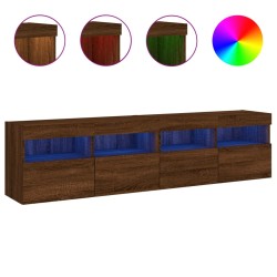 vidaXL TV-Wandschränke mit LED-Leuchten 2 Stk. Braun Eichen-Optik