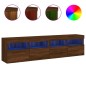 vidaXL TV-Wandschränke mit LED-Leuchten 2 Stk. Braun Eichen-Optik vidaXL TV-Wandschränke mit LED-Leuchten 2 Stk. Braun Eichen-Optik
