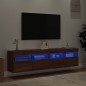 vidaXL TV-Wandschränke mit LED-Leuchten 2 Stk. Braun Eichen-Optik vidaXL TV-Wandschränke mit LED-Leuchten 2 Stk. Braun Eichen-Optik