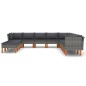 12-tlg. Garten-Lounge-Set mit Kissen Poly Rattan Grau 12-tlg. Garten-Lounge-Set mit Kissen Poly Rattan Grau