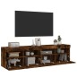vidaXL TV-Wandschränke mit LED-Leuchten 2 Stk. Räuchereiche 80x30x40cm vidaXL TV-Wandschränke mit LED-Leuchten 2 Stk. Räuchereiche 80x30x40cm