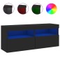 vidaXL TV-Wandschrank mit LED-Leuchten Schwarz 100x30x40 cm vidaXL TV-Wandschrank mit LED-Leuchten Schwarz 100x30x40 cm