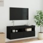 vidaXL TV-Wandschrank mit LED-Leuchten Schwarz 100x30x40 cm vidaXL TV-Wandschrank mit LED-Leuchten Schwarz 100x30x40 cm