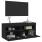 vidaXL TV-Wandschrank mit LED-Leuchten Schwarz 100x30x40 cm vidaXL TV-Wandschrank mit LED-Leuchten Schwarz 100x30x40 cm