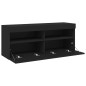 vidaXL TV-Wandschrank mit LED-Leuchten Schwarz 100x30x40 cm vidaXL TV-Wandschrank mit LED-Leuchten Schwarz 100x30x40 cm