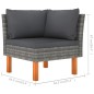 12-tlg. Garten-Lounge-Set mit Kissen Poly Rattan Grau 12-tlg. Garten-Lounge-Set mit Kissen Poly Rattan Grau