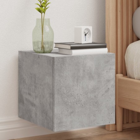 vidaXL TV-Wandschränke mit LED-Leuchten 2 Stk. Betongrau 30,5x35x30 cm