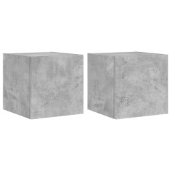 vidaXL TV-Wandschränke mit LED-Leuchten 2 Stk. Betongrau 30,5x35x30 cm