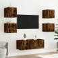 vidaXL TV-Wandschränke mit LED-Leuchten 2 Stk. Räuchereiche vidaXL TV-Wandschränke mit LED-Leuchten 2 Stk. Räuchereiche