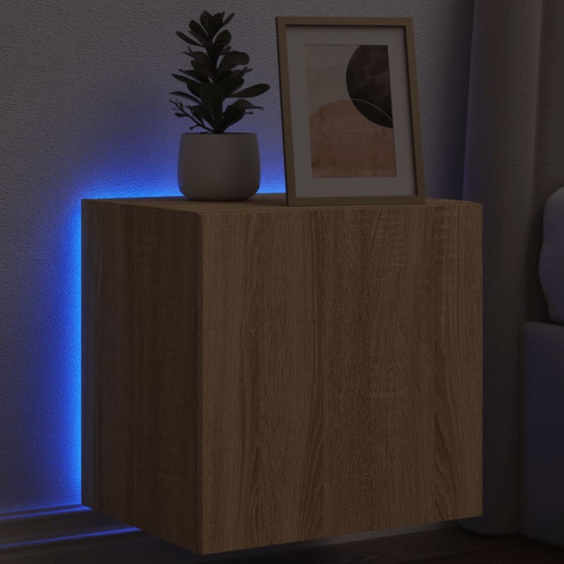 vidaXL TV-Wandschrank mit LED-Leuchten Sonoma-Eiche 40,5x35x40 cm vidaXL TV-Wandschrank mit LED-Leuchten Sonoma-Eiche 40,5x35x40 cm
