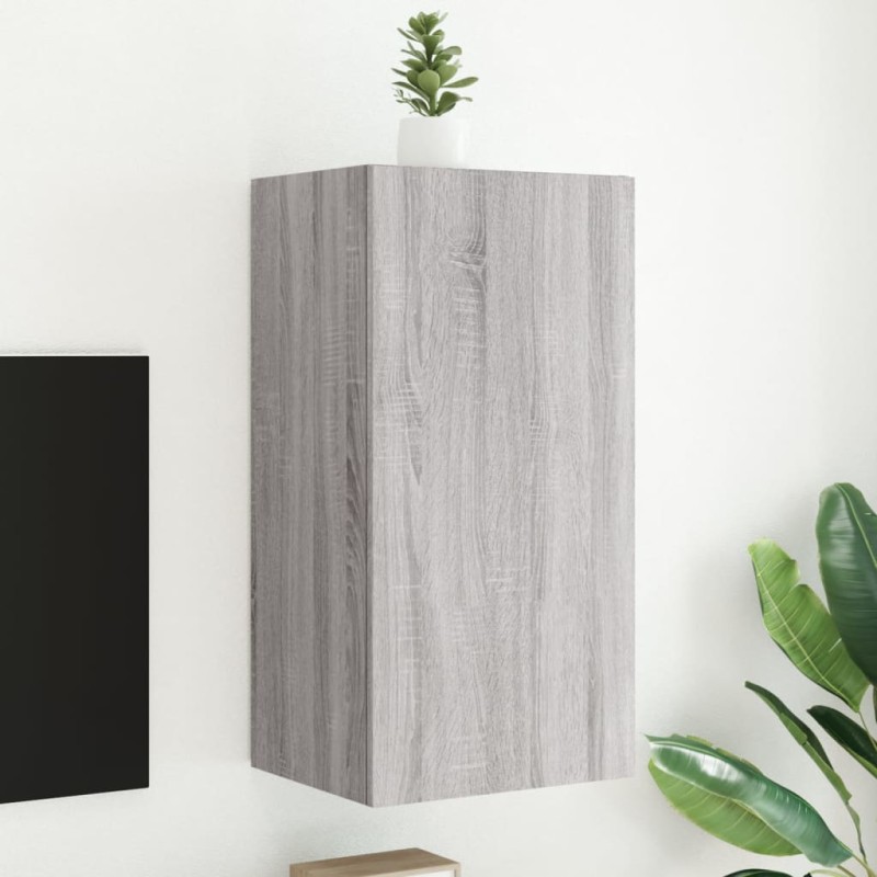 vidaXL TV-Wandschrank mit LED-Leuchten Grau Sonoma 40,5x35x80 cm vidaXL TV-Wandschrank mit LED-Leuchten Grau Sonoma 40,5x35x80 cm