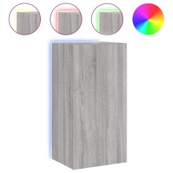 vidaXL TV-Wandschrank mit LED-Leuchten Grau Sonoma 40,5x35x80 cm