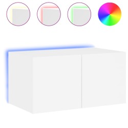 vidaXL TV-Wandschrank mit LED-Leuchten Weiß 60x35x31 cm