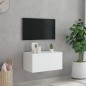 vidaXL TV-Wandschrank mit LED-Leuchten Weiß 60x35x31 cm vidaXL TV-Wandschrank mit LED-Leuchten Weiß 60x35x31 cm