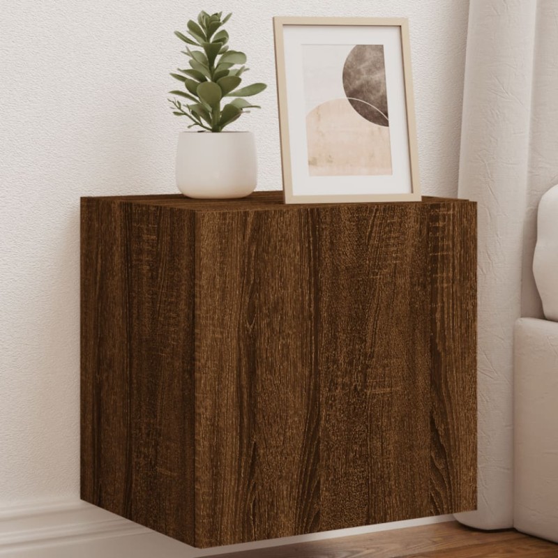 vidaXL TV-Wandschränke mit LED-Leuchten 2 Stk. Braun Eichen-Optik vidaXL TV-Wandschränke mit LED-Leuchten 2 Stk. Braun Eichen-Optik