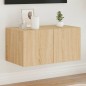 vidaXL TV-Wandschrank mit LED-Leuchten Sonoma-Eiche 60x35x31 cm vidaXL TV-Wandschrank mit LED-Leuchten Sonoma-Eiche 60x35x31 cm