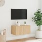 vidaXL TV-Wandschrank mit LED-Leuchten Sonoma-Eiche 60x35x31 cm vidaXL TV-Wandschrank mit LED-Leuchten Sonoma-Eiche 60x35x31 cm