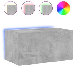 vidaXL TV-Wandschrank mit LED-Leuchten Betongrau 60x35x31 cm
