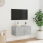 vidaXL TV-Wandschrank mit LED-Leuchten Betongrau 60x35x31 cm vidaXL TV-Wandschrank mit LED-Leuchten Betongrau 60x35x31 cm