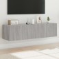 vidaXL TV-Wandschränke mit LED-Leuchten 2 Stk. Grau Sonoma 60x35x31 cm vidaXL TV-Wandschränke mit LED-Leuchten 2 Stk. Grau Sonoma 60x35x31 cm