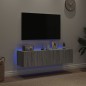 vidaXL TV-Wandschränke mit LED-Leuchten 2 Stk. Grau Sonoma 60x35x31 cm vidaXL TV-Wandschränke mit LED-Leuchten 2 Stk. Grau Sonoma 60x35x31 cm