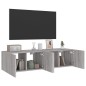 vidaXL TV-Wandschränke mit LED-Leuchten 2 Stk. Grau Sonoma 60x35x31 cm vidaXL TV-Wandschränke mit LED-Leuchten 2 Stk. Grau Sonoma 60x35x31 cm