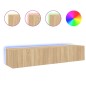 vidaXL TV-Wandschränke mit LED-Leuchten 2 Stk. Sonoma-Eiche 80x35x31cm vidaXL TV-Wandschränke mit LED-Leuchten 2 Stk. Sonoma-Eiche 80x35x31cm
