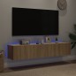 vidaXL TV-Wandschränke mit LED-Leuchten 2 Stk. Sonoma-Eiche 80x35x31cm vidaXL TV-Wandschränke mit LED-Leuchten 2 Stk. Sonoma-Eiche 80x35x31cm