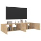 vidaXL TV-Wandschränke mit LED-Leuchten 2 Stk. Sonoma-Eiche 80x35x31cm vidaXL TV-Wandschränke mit LED-Leuchten 2 Stk. Sonoma-Eiche 80x35x31cm