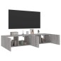 vidaXL TV-Wandschränke mit LED-Leuchten 2 Stk. Grau Sonoma 80x35x31 cm vidaXL TV-Wandschränke mit LED-Leuchten 2 Stk. Grau Sonoma 80x35x31 cm